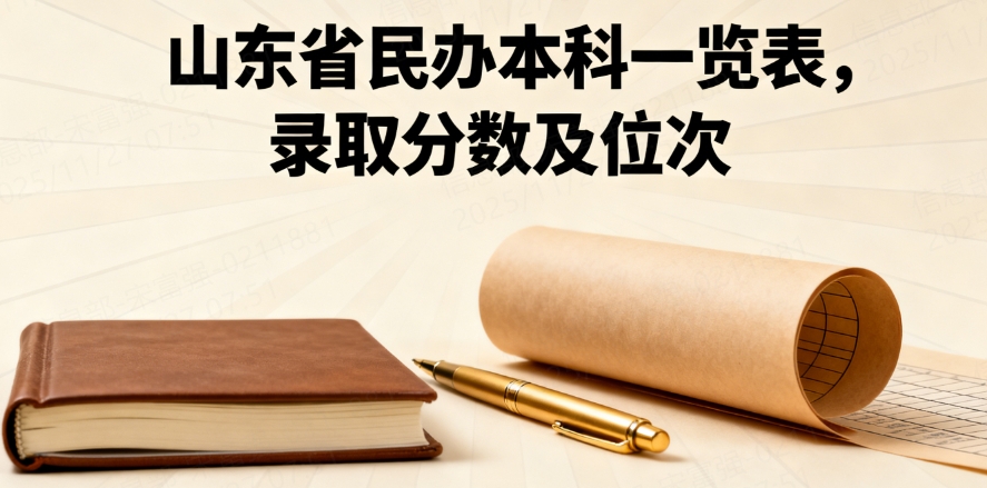 山东省民办本科一览表，录取分数及位次